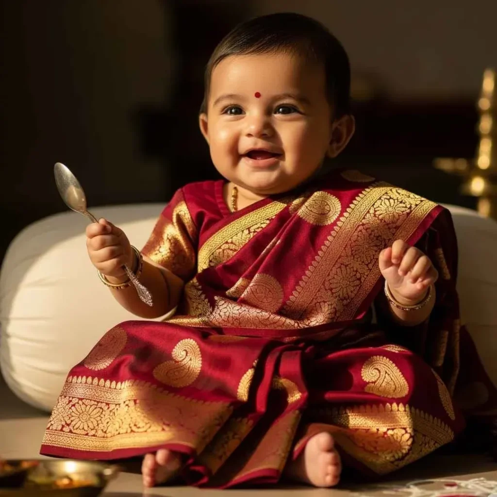 Classic Annaprashan Saree for Baby Girl