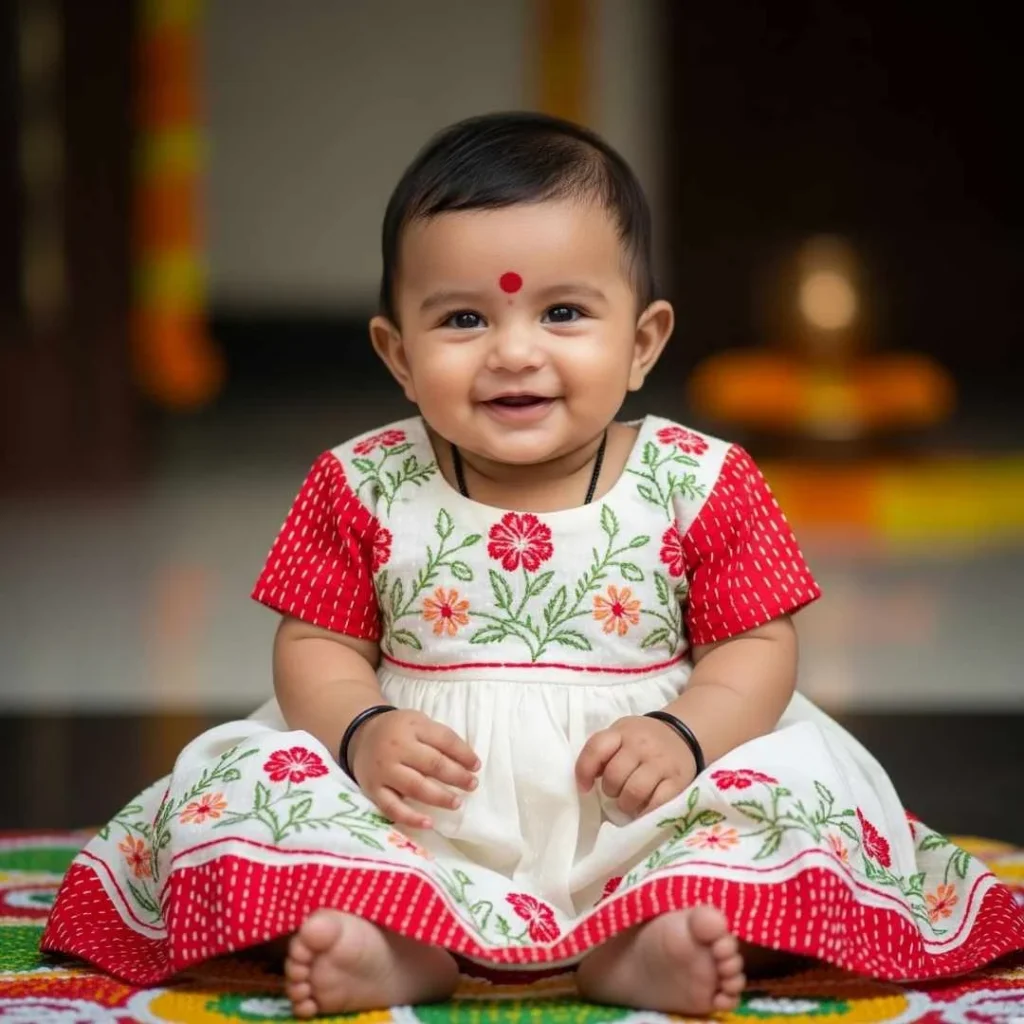 Traditional Bengali Frocks and Gowns with Ethnic Touches