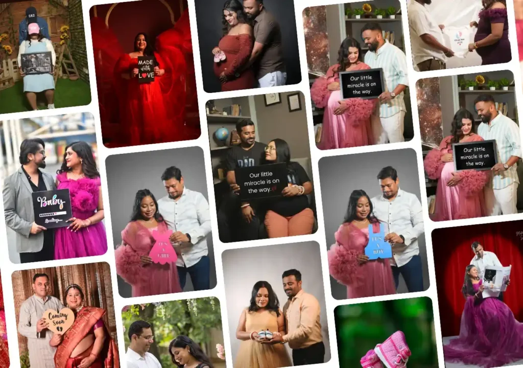 Emotional maternity announcement photos showing special pregnancy reveal moments