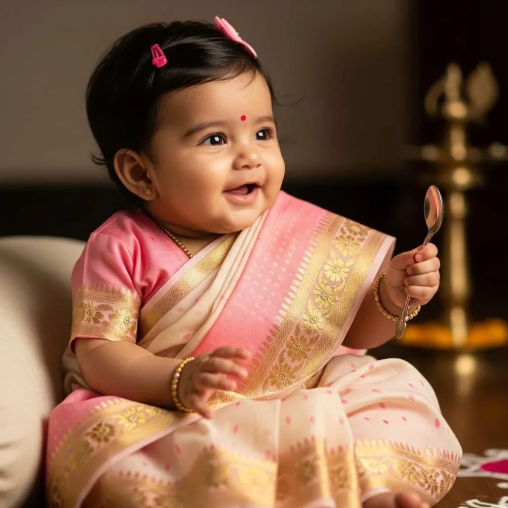 Classic Annaprashan Saree for Baby Girl