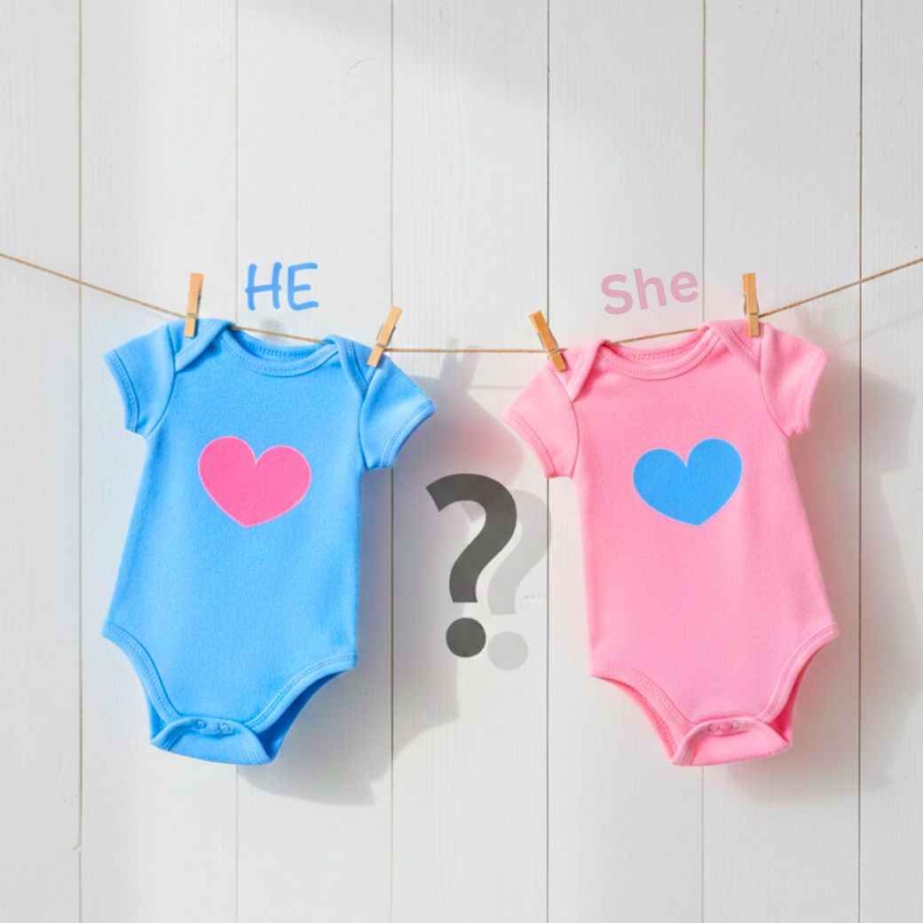 Pink and blue baby clothes for newborn photography maternity shoot prop