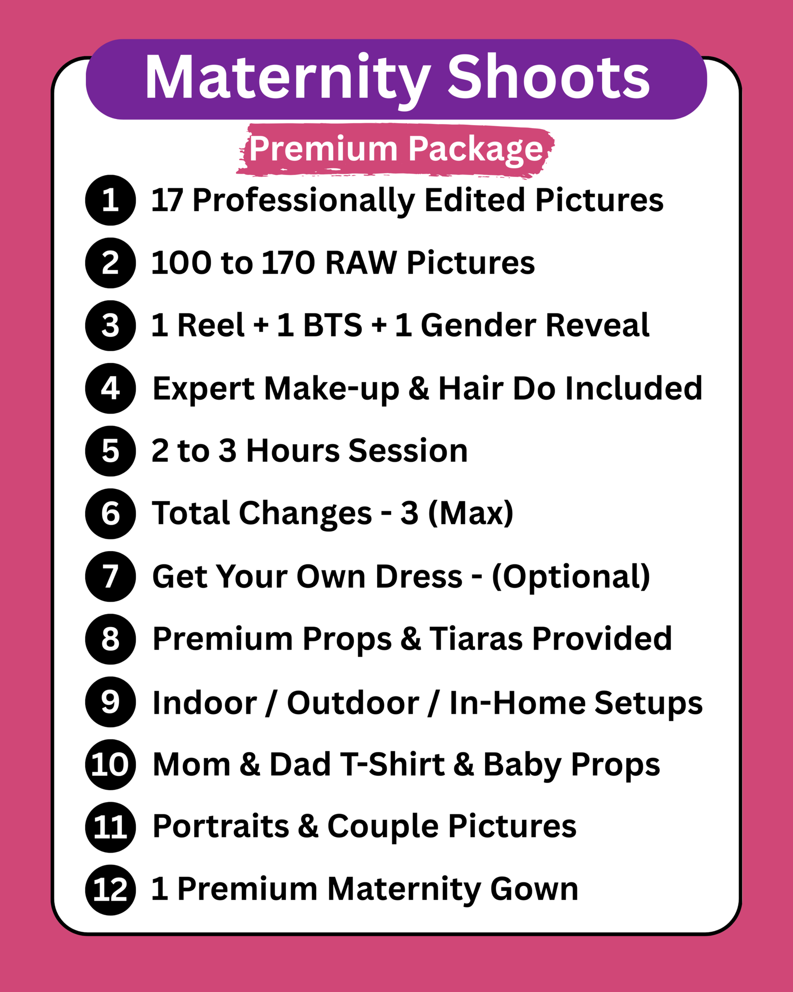 Premium Package - Maternity Shoots (Kolkata)