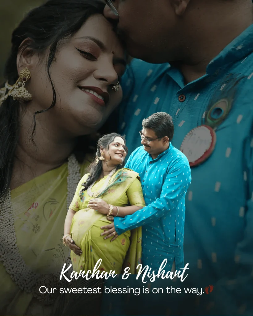 romantic maternity photoshoot in Kolkata with couple close up emotional moment
