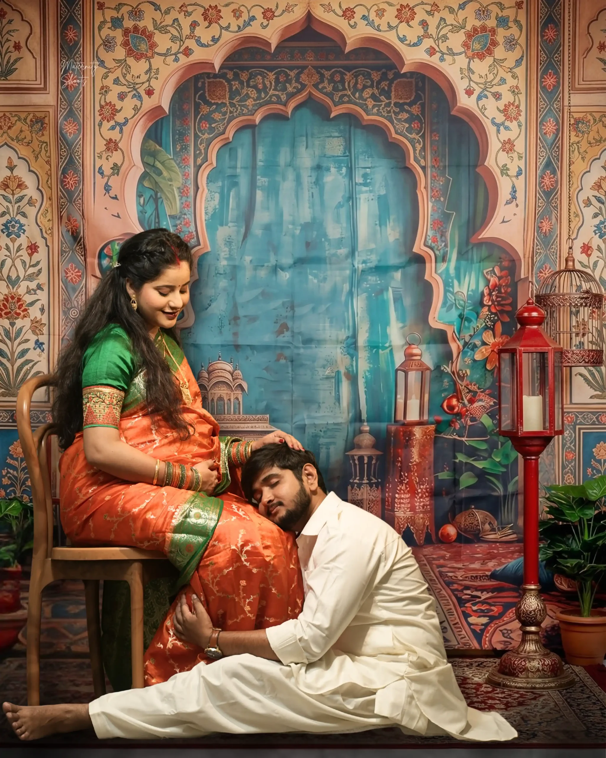 Viral Traditional Style Maternity Shoot in Jamshedpur for Instagram