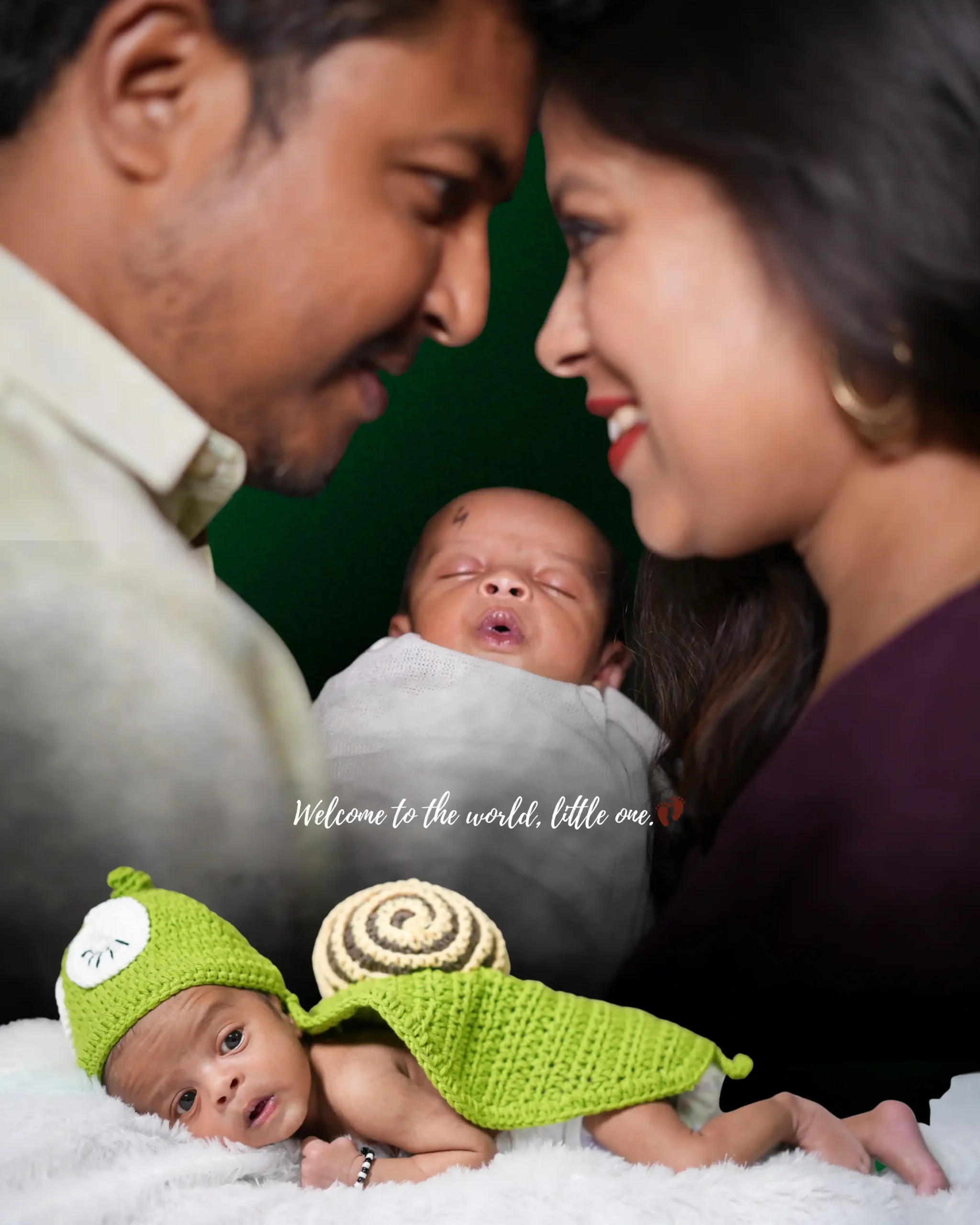 Creative newborn family photoshoot with parents newborn photography