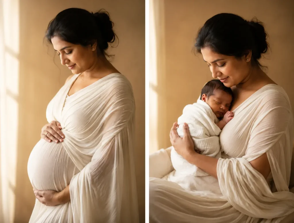 Maternity + Newborn Journey Photoshoot